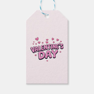 Moderne Elegante Happy Valentine's Day Pink Hearts Cadeaulabel