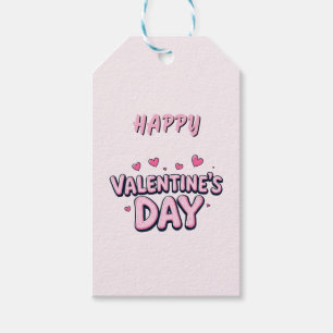 Moderne Elegante Happy Valentine's Day Pink Hearts Cadeaulabel