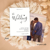 Moderne Elegante Hart Calligrafie Foto Bruiloft Kaart