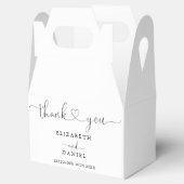 Moderne Elegante Hart Scriptie Bruiloft Bedankdoosjes (Geopend)