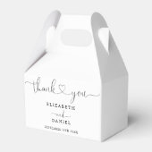 Moderne Elegante Hart Scriptie Bruiloft Bedankdoosjes (Voorkant Zijde)