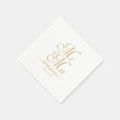Moderne elegante heer en mevrouw Gold Script bruil Servet (Hoek)