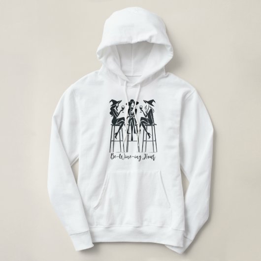 Moderne, Elegante Heksen Wijn Nacht, Halloween Hoodie (Design voorkant)