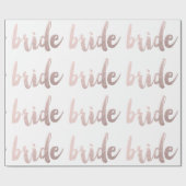 moderne elegante heldere namaak rozen goud "bruid" cadeaupapier (Vlak)