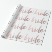 moderne elegante heldere namaak rozen goud "bruid" cadeaupapier (Uitgerold)
