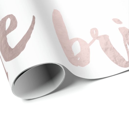 moderne elegante heldere namaak rozen goud "bruid" cadeaupapier (Rol Hoek)