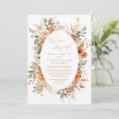 Moderne Elegante Herfst Bloemen Elopement Ontvangs Kaart (Staand voorkant)