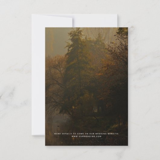 Moderne Elegante  Herfst Rustieke bruiloft Save The Date (Achterkant)
