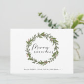 MODERNE ELEGANTE HOLLY BERRY KRANS VROLIJK KERST FEESTDAGENKAART (Staand voorkant)