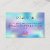 Moderne, elegante holografie, waterdruppels bedrij visitekaartje (Achterkant)
