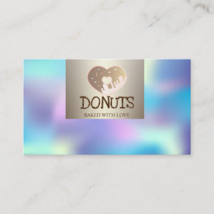 Moderne Elegante, Holografische, Donuts, Bakkerij Visitekaartje