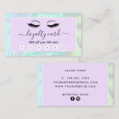 Moderne elegante holografische eyelash-extensies klantenkaartje (Voorkant / Achterkant)