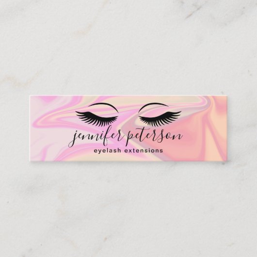 Moderne elegante holografische eyelash-extensies mini visitekaartje (Voorkant)