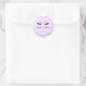 Moderne elegante holografische eyelash-extensies ronde sticker (Tas)