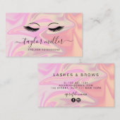 Moderne elegante holografische eyelash-extensies visitekaartje (Voorkant / Achterkant)