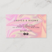 Moderne elegante holografische eyelash-extensies visitekaartje (Achterkant)