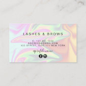 Moderne elegante holografische eyelash-extensies visitekaartje (Achterkant)