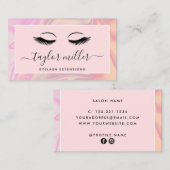 Moderne elegante holografische eyelash-extensies visitekaartje (Voorkant / Achterkant)