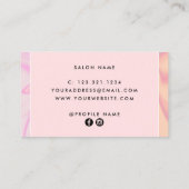 Moderne elegante holografische eyelash-extensies visitekaartje (Achterkant)