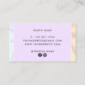 Moderne elegante holografische eyelash-extensies visitekaartje (Achterkant)