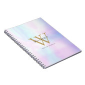 Moderne Elegante Holografische Gouden Monogram Naa Notitieboek (Rechterzijde)