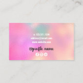 Moderne, elegante holografische haarstylisschaar visitekaartje (Achterkant)