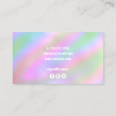 Moderne, elegante holografische haarstylisschaar visitekaartje (Achterkant)