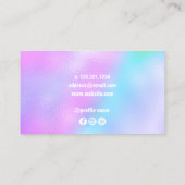 Moderne, elegante holografische haarstylisschaar visitekaartje (Achterkant)