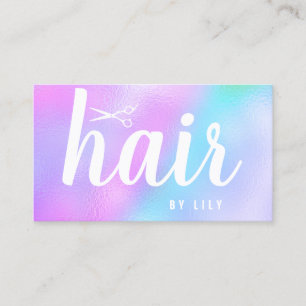 Moderne, elegante, holografische haarstylist schaa visitekaartje