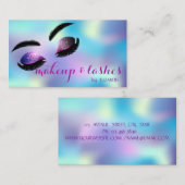 Moderne elegante holografische handschoen, Makeup Visitekaartje (Voorkant / Achterkant)