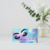 Moderne elegante holografische handschoen, Makeup Visitekaartje (Staand voorkant)