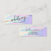 Moderne, elegante holografische make-up & haar mini visitekaartje (Voorkant / Achterkant)