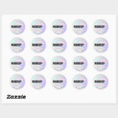 Moderne, elegante holografische make-up & haar ronde sticker (Vel)