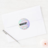Moderne, elegante holografische make-up & haar ronde sticker (Envelop)
