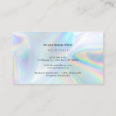 Moderne elegante holografische schoonheidsspeciaal visitekaartje (Achterkant)