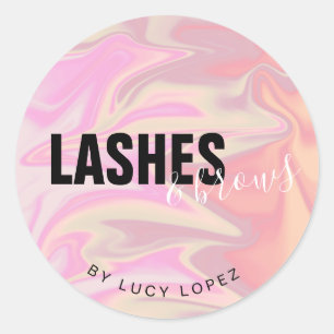 Moderne elegante holografische zweepslagen en bout ronde sticker