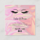 Moderne elegante holografische zweepslagen en bout vierkante visitekaartje (Achterkant)