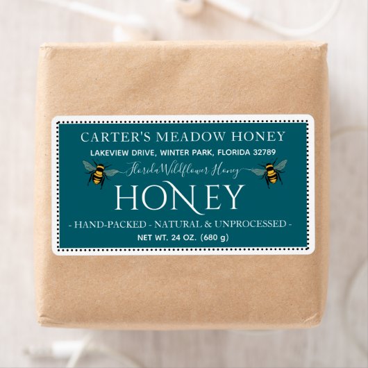 Moderne Elegante Honing Aangepaste Verzendlabels Etiket (Insitu)