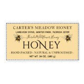 Moderne Elegante Honing Aangepaste Verzendlabels Etiket (Voorkant)