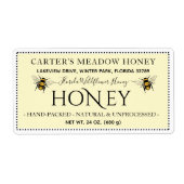 Moderne Elegante Honing Aangepaste Verzendlabels Etiket (Voorkant)