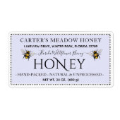 Moderne Elegante Honing Aangepaste Verzendlabels Etiket (Voorkant)