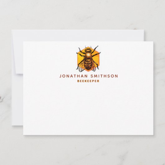 Moderne & Elegante Honingbij Persoonlijke Imker Notitiekaartje (Voorkant)
