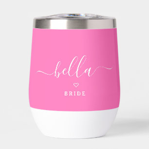 Moderne Elegante Hot Pink Bride Custom Name