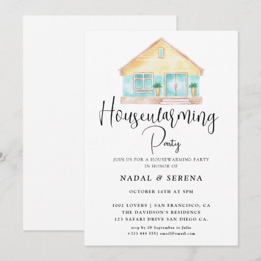 Moderne elegante housewarming party kaart (Voorkant / Achterkant)