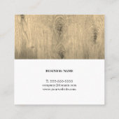Moderne Elegante Houten Consultant Vierkante Visitekaartje (Achterkant)