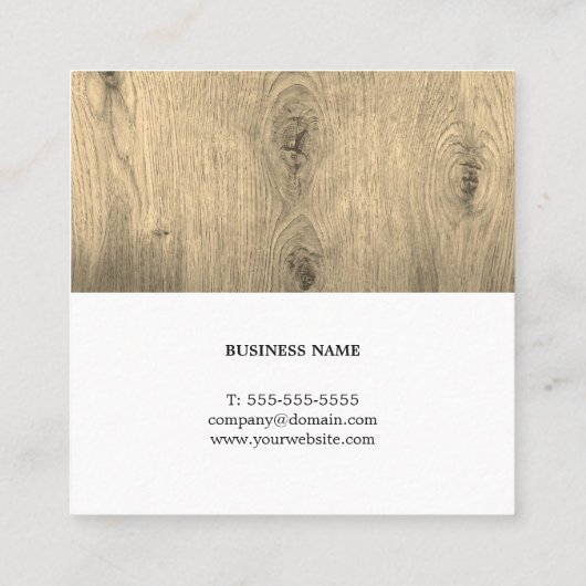 Moderne Elegante Houten Consultant Vierkante Visitekaartje (Achterkant)