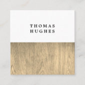 Moderne Elegante Houten Consultant Vierkante Visitekaartje (Voorkant)