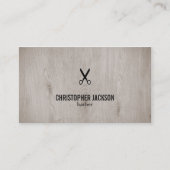 Moderne Elegante Houten Donkere Mannelijke Kapper Visitekaartje (Voorkant)