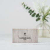 Moderne Elegante Houten Donkere Mannelijke Kapper Visitekaartje (Staand voorkant)