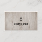 Moderne Elegante Houten Donkere Mannelijke Kapper Visitekaartje (Voorkant)
